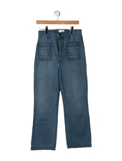 Pre-owned Doen High-rise Straight Leg Jeans In Blue