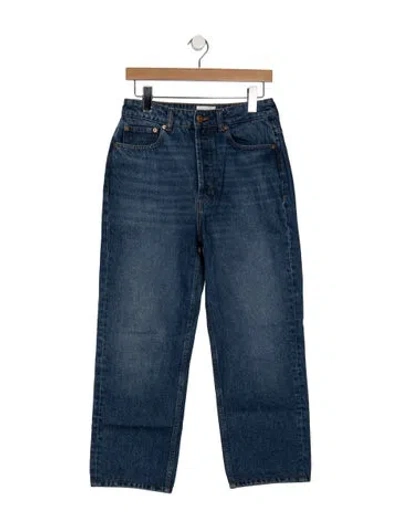 Pre-owned Doen High-rise Straight Leg Jeans In Blue