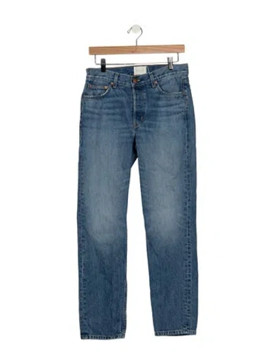 Pre-owned Doen High-rise Straight Leg Jeans In Blue