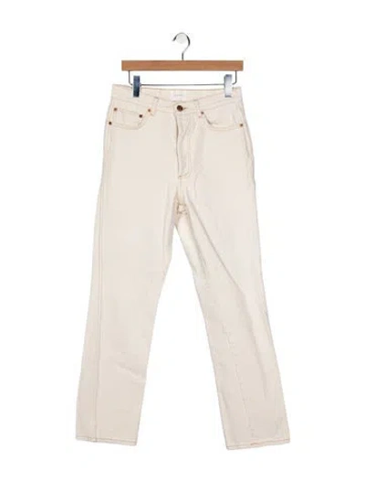 Pre-owned Doen High-rise Straight Leg Jeans In Neutral