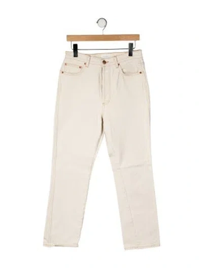 Pre-owned Doen High-rise Straight Leg Jeans In Neutral