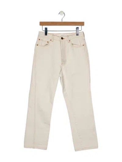 Pre-owned Doen High-rise Straight Leg Jeans In Neutral