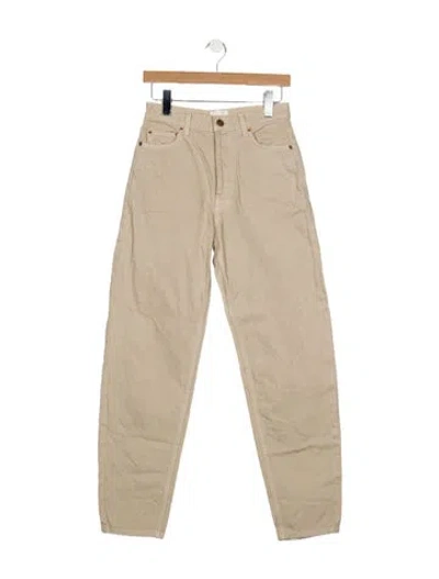 Pre-owned Doen High-rise Straight Leg Jeans In Neutral