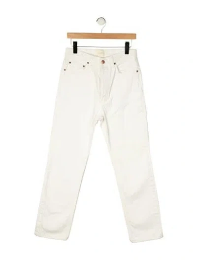 Pre-owned Doen High-rise Straight Leg Jeans In Neutral