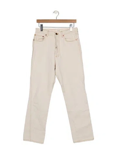 Pre-owned Doen High-rise Straight Leg Jeans In Neutral