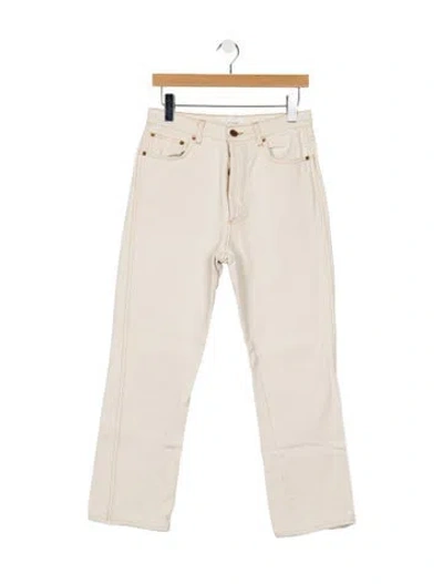 Pre-owned Doen High-rise Straight Leg Jeans In Neutral