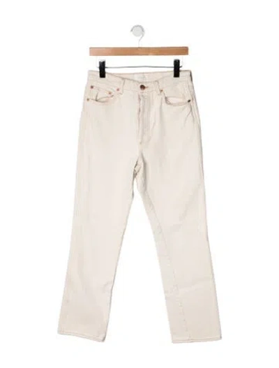Pre-owned Doen High-rise Straight Leg Jeans In Neutrals