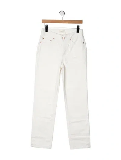Pre-owned Doen High-rise Straight Leg Jeans In Neutrals