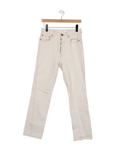 Pre-owned Doen High-rise Straight Leg Jeans In Neutrals