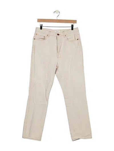 Pre-owned Doen High-rise Straight Leg Jeans In Neutrals