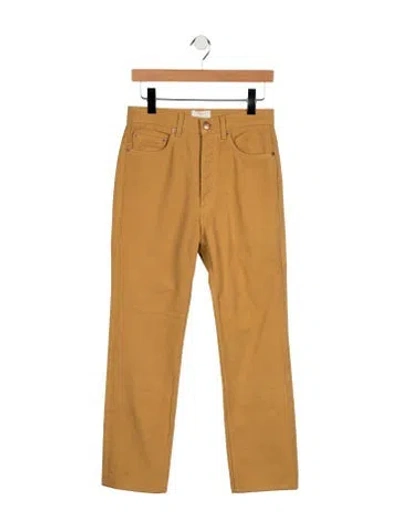 Pre-owned Doen High-rise Straight Leg Jeans In Neutrals