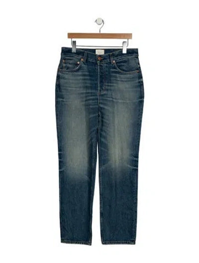 Pre-owned Doen High-rise Straight Leg Jeans W/ Tags In Blue