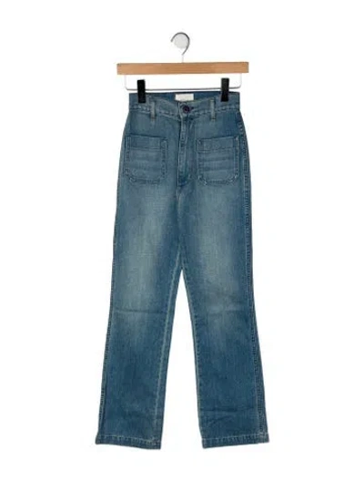Pre-owned Doen High-rise Straight Leg Jeans W/ Tags In Blue