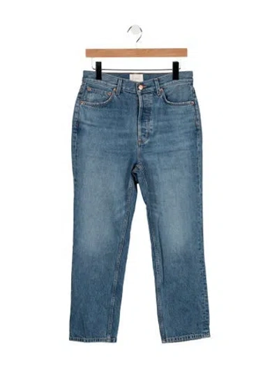 Pre-owned Doen High-rise Straight Leg Jeans W/ Tags In Blue