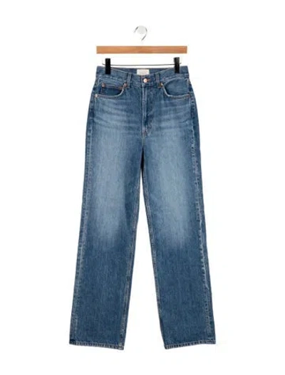 Pre-owned Doen High-rise Straight Leg Jeans W/ Tags In Blue