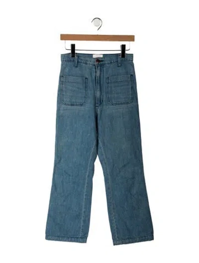 Pre-owned Doen High-rise Straight Leg Jeans W/ Tags In Blue