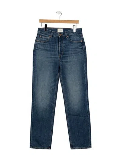 Pre-owned Doen High-rise Straight Leg Jeans W/ Tags In Blue