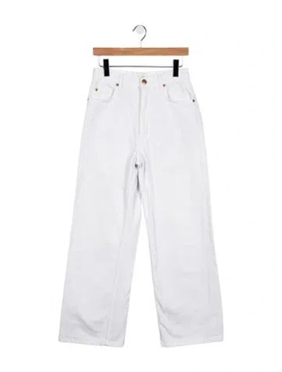 Pre-owned Doen High-rise Straight Leg Jeans In White
