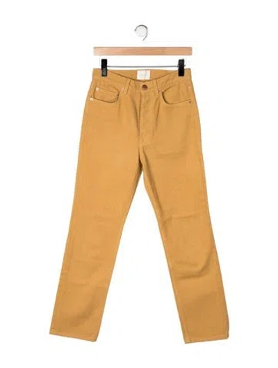 Pre-owned Doen High-rise Straight Leg Jeans In Yellow