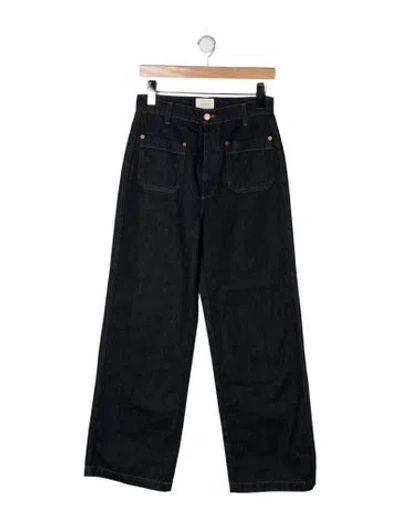 Pre-owned Doen High-rise Wide Leg Jeans In Black