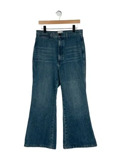Pre-owned Doen High-rise Wide Leg Jeans In Blue