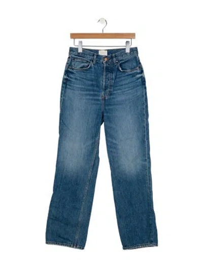 Pre-owned Doen High-rise Wide Leg Jeans In Blue