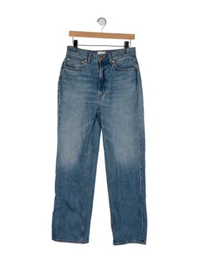 Pre-owned Doen High-rise Wide Leg Jeans In Blue