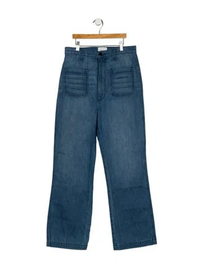 Pre-owned Doen High-rise Wide Leg Jeans In Blue