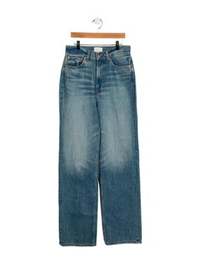 Pre-owned Doen High-rise Wide Leg Jeans In Blue