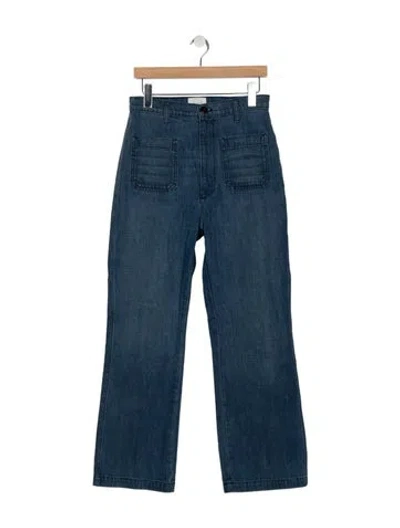 Pre-owned Doen High-rise Wide Leg Jeans In Blue