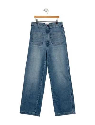 Pre-owned Doen High-rise Wide Leg Jeans In Blue