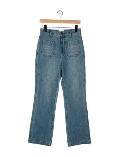 Pre-owned Doen High-rise Wide Leg Jeans In Blue