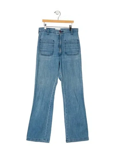 Pre-owned Doen High-rise Wide Leg Jeans In Blue