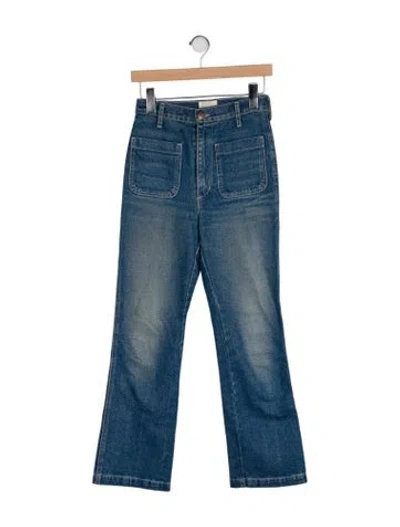 Pre-owned Doen High-rise Wide Leg Jeans In Blue