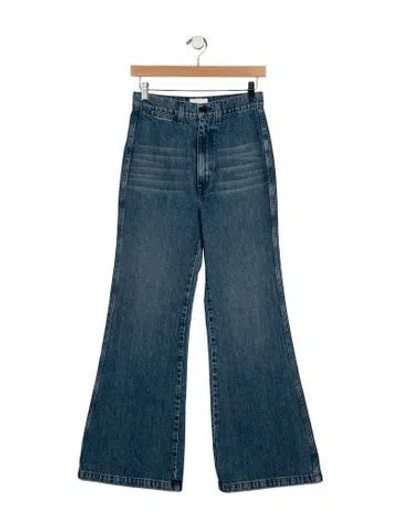 Pre-owned Doen High-rise Wide Leg Jeans In Blue