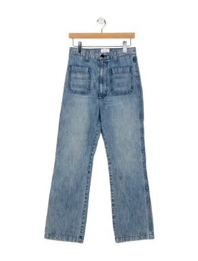 Pre-owned Doen High-rise Wide Leg Jeans In Blue