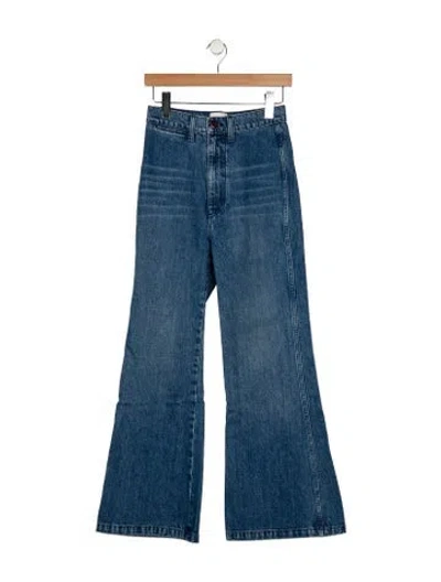 Pre-owned Doen High-rise Wide Leg Jeans In Blue