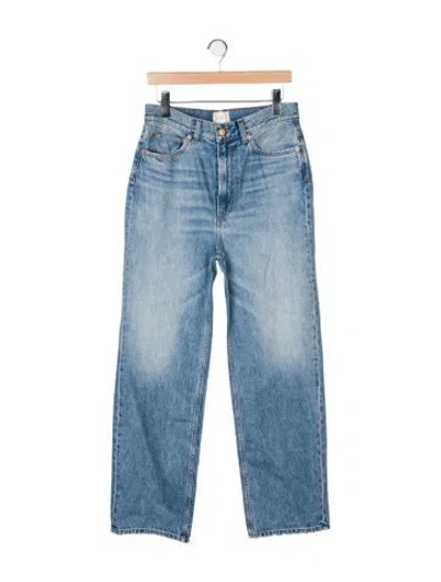 Pre-owned Doen High-rise Wide Leg Jeans In Blue