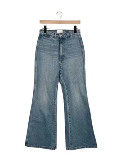 Pre-owned Doen High-rise Wide Leg Jeans In Blue