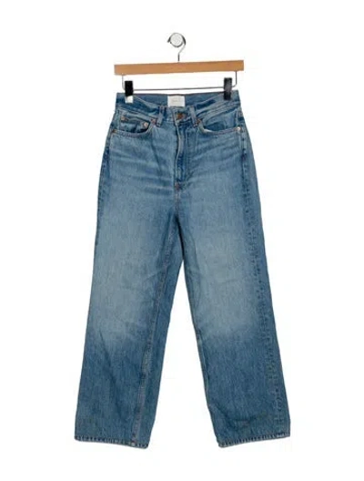 Pre-owned Doen High-rise Wide Leg Jeans In Blue