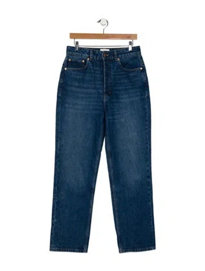 Pre-owned Doen High-rise Wide Leg Jeans In Blue