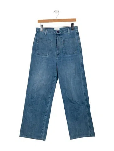 Pre-owned Doen High-rise Wide Leg Jeans In Blue