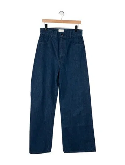 Pre-owned Doen High-rise Wide Leg Jeans In Blue