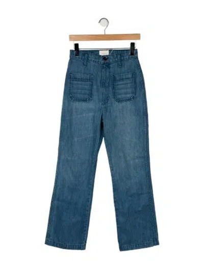 Pre-owned Doen High-rise Wide Leg Jeans In Blue
