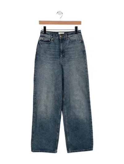 Pre-owned Doen High-rise Wide Leg Jeans In Blue
