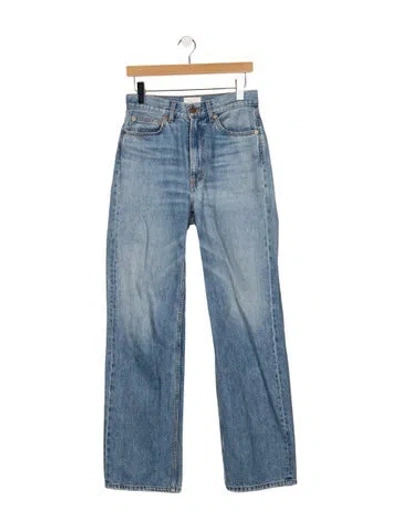 Pre-owned Doen High-rise Wide Leg Jeans In Blue