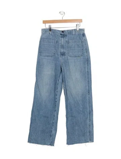 Pre-owned Doen High-rise Wide Leg Jeans In Blue