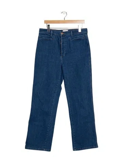 Pre-owned Doen High-rise Wide Leg Jeans In Blue