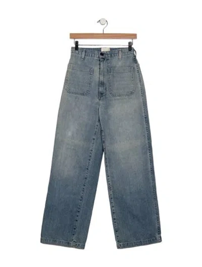 Pre-owned Doen High-rise Wide Leg Jeans In Blue