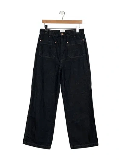 Pre-owned Doen High-rise Wide Leg Jeans In Blue